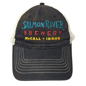 Salmon River Snapback Trucker Hat Black One Size Adjustable Mesh Back zkapz